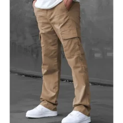 OUKU Men's Cargo Pants Trousers Drawstring Elastic Waist Multi Pocket Plain Wearable Outdoor Daily Camping & Hiking Fashion Classic Black Army Green