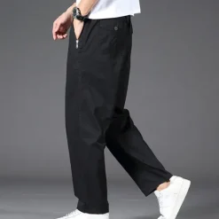 Online OUKU Men's Cargo Pants Trousers Casual Pants Pocket Drawstring Elastic Waist Plain Comfort Sports Outdoor Daily Fashion Casual Black Yellow Micro-elastic