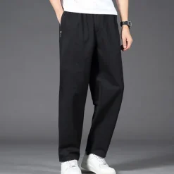 Online OUKU Men's Cargo Pants Trousers Casual Pants Pocket Drawstring Elastic Waist Plain Comfort Sports Outdoor Daily Fashion Casual Black Yellow Micro-elastic