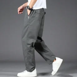 Online OUKU Men's Cargo Pants Trousers Casual Pants Pocket Drawstring Elastic Waist Plain Comfort Sports Outdoor Daily Fashion Casual Black Yellow Micro-elastic