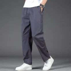 Online OUKU Men's Cargo Pants Trousers Casual Pants Pocket Drawstring Elastic Waist Plain Comfort Sports Outdoor Daily Fashion Casual Black Yellow Micro-elastic