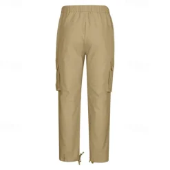 Discount OUKU Men's Cargo Pants Trousers Elastic Waist Multi Pocket Plain Wearable Daily Camping & Hiking Classic Black Army Green