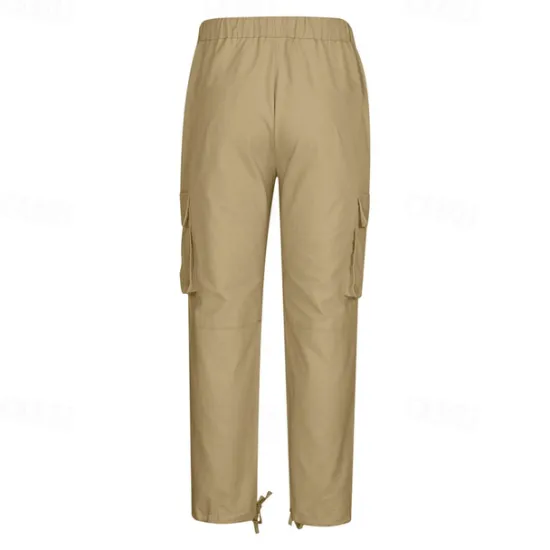 Discount OUKU Men's Cargo Pants Trousers Elastic Waist Multi Pocket Plain Wearable Daily Camping & Hiking Classic Black Army Green
