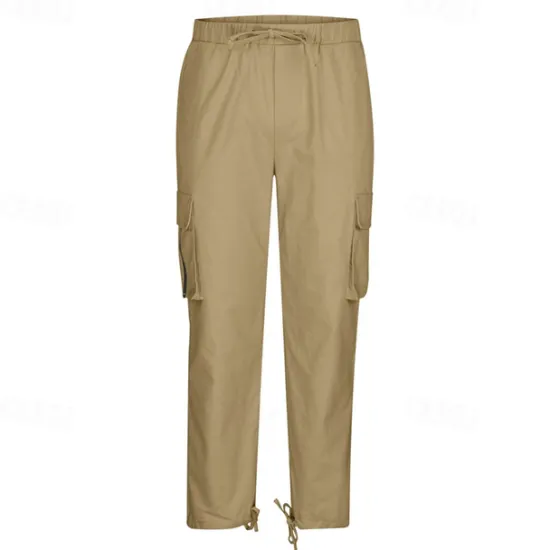 Discount OUKU Men's Cargo Pants Trousers Elastic Waist Multi Pocket Plain Wearable Daily Camping & Hiking Classic Black Army Green