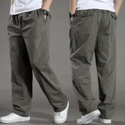 Outlet OUKU Men's Cargo Pants Trousers Casual Pants Pocket Straight Leg Solid Color Comfort Warm Daily Holiday Going out Sports Fashion Black Yellow Micro-elastic