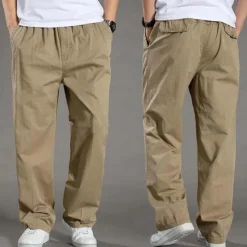 Outlet OUKU Men's Cargo Pants Trousers Casual Pants Pocket Straight Leg Solid Color Comfort Warm Daily Holiday Going out Sports Fashion Black Yellow Micro-elastic