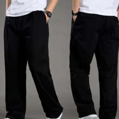 Outlet OUKU Men's Cargo Pants Trousers Casual Pants Pocket Straight Leg Solid Color Comfort Warm Daily Holiday Going out Sports Fashion Black Yellow Micro-elastic