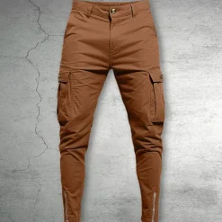 Clearance OUKU Men's Cargo Pants Trousers Chinos Summer Pants Casual Pants Zipper Plain Comfort Breathable Full Length Casual Daily Holiday Fashion Basic Black White Micro-elastic