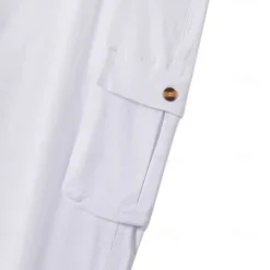 Clearance OUKU Men's Cargo Pants Trousers Chinos Summer Pants Casual Pants Zipper Plain Comfort Breathable Full Length Casual Daily Holiday Fashion Basic Black White Micro-elastic