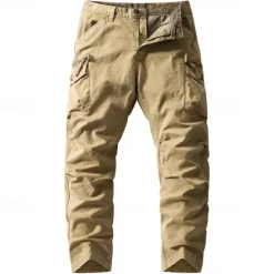 New OUKU Men's Cargo Pants Trousers Buttons Multi Pocket Plain Quick Dry Moisture Wicking Full Length Outdoor Daily Camping & Hiking Fashion Classic Black Army Green