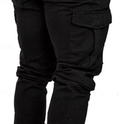 Online OUKU Men's Cargo Pants Trousers Jogger Pants Drawstring Elastic Waist Multi Pocket Plain Comfort Soft Full Length Outdoor Casual Daily Fashion Streetwear Black Army Green Micro-elastic