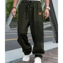 Discount OUKU Men's Cargo Pants Trousers Pocket Drawstring Elastic Waist Plain Wearable Outdoor Daily Camping & Hiking Fashion Classic Black Army Green