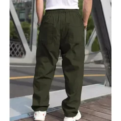 Discount OUKU Men's Cargo Pants Trousers Pocket Drawstring Elastic Waist Plain Wearable Outdoor Daily Camping & Hiking Fashion Classic Black Army Green