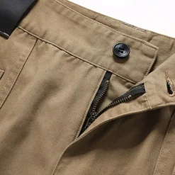 OUKU Men's Cargo Pants Trousers Buttons Multi Pocket Plain Wearable Outdoor Daily Camping & Hiking Fashion Classic Black Yellow
