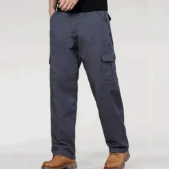 OUKU Men's Cargo Pants Trousers Work Pants Buttons Elastic Waist Multi Pocket Plain Wearable Outdoor Daily Camping & Hiking Fashion Classic Black Army Green