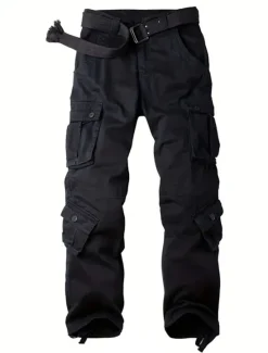 Outlet OUKU Men's Cargo Pants Work Pants Parachute Pants Pocket Multi Pocket High Rise Solid Colored Wearable Outdoor Full Length Outdoor Casual Streetwear Classic Loose Fit Yellow camouflage Grass Green High