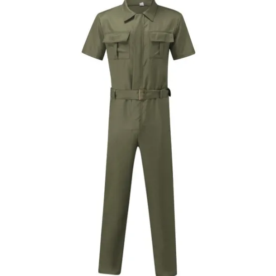 Sale OUKU Men's Cargo Pants Work Pants Jumpsuit Rompers Solid Color Nightclub Streetwear Stylish Casual / Sporty Slim Black Wine