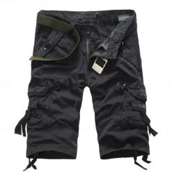 Hot OUKU Men's Cargo Shorts Below Knee Length Shorts Capri Pants Hiking Shorts Multi Pocket Plain Calf-Length Daily Basic Big and Tall Wine Army Green