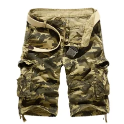 Discount OUKU Men's Cargo Shorts Bermuda shorts Work Shorts Hiking Shorts Multi Pocket Camouflage Daily Wear Streetwear Cotton Classic Casual ArmyGreen Grass Green