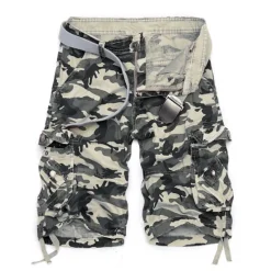 Discount OUKU Men's Cargo Shorts Bermuda shorts Work Shorts Hiking Shorts Multi Pocket Camouflage Daily Wear Streetwear Cotton Classic Casual ArmyGreen Grass Green