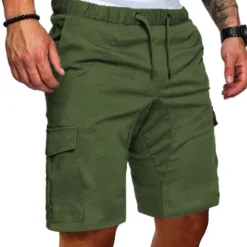 Clearance OUKU Men's Cargo Shorts Bermuda shorts Casual Shorts Drawstring Plain Comfort Breathable Casual Daily Holiday Fashion Classic Style Black Army Green