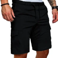 Clearance OUKU Men's Cargo Shorts Bermuda shorts Casual Shorts Drawstring Plain Comfort Breathable Casual Daily Holiday Fashion Classic Style Black Army Green