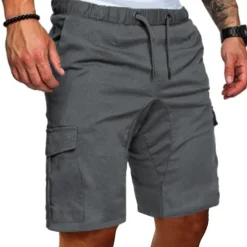 Clearance OUKU Men's Cargo Shorts Bermuda shorts Casual Shorts Drawstring Plain Comfort Breathable Casual Daily Holiday Fashion Classic Style Black Army Green