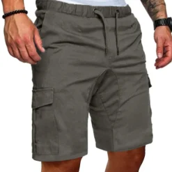 Clearance OUKU Men's Cargo Shorts Bermuda shorts Casual Shorts Drawstring Plain Comfort Breathable Casual Daily Holiday Fashion Classic Style Black Army Green