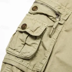 Discount OUKU Men's Cargo Shorts Bermuda shorts Work Shorts Hiking Shorts Leg Drawstring Multi Pocket 6 Pocket Plain Knee Length Sports Outdoor Going out Streetwear Classic Black Red