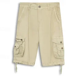 Discount OUKU Men's Cargo Shorts Bermuda shorts Work Shorts Hiking Shorts Leg Drawstring Multi Pocket 6 Pocket Plain Knee Length Sports Outdoor Going out Streetwear Classic Black Red