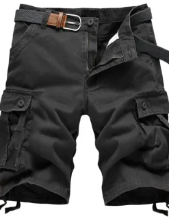 Clearance OUKU Men's Cargo Shorts Bermuda shorts Hiking Shorts Pocket Multi Pocket Straight Leg Solid Color Wearable Outdoor Knee Length Casual Daily Shorts Cotton-padded Trousers ArmyGreen Black High Waist