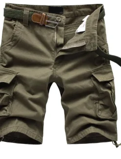 Clearance OUKU Men's Cargo Shorts Bermuda shorts Hiking Shorts Pocket Multi Pocket Straight Leg Solid Color Wearable Outdoor Knee Length Casual Daily Shorts Cotton-padded Trousers ArmyGreen Black High Waist