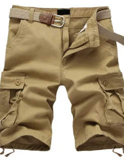 Clearance OUKU Men's Cargo Shorts Bermuda shorts Hiking Shorts Pocket Multi Pocket Straight Leg Solid Color Wearable Outdoor Knee Length Casual Daily Shorts Cotton-padded Trousers ArmyGreen Black High Waist