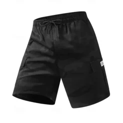 Best OUKU Men's Cargo Shorts Camo Shorts Shorts Summer Shorts Drawstring Elastic Waist Multi Pocket Camouflage Comfort Wearable Knee Length Outdoor Sport Daily Fashion Casual Black Khaki