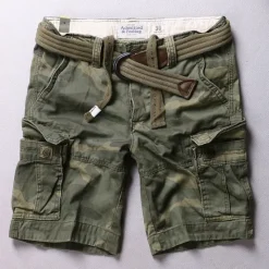 Online OUKU Men's Cargo Shorts Camo Shorts Casual Shorts Pocket Plain Camouflage Comfort Breathable Outdoor Daily Going out Fashion Casual Dark Brown Dark Khaki