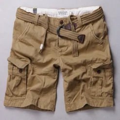 Online OUKU Men's Cargo Shorts Camo Shorts Casual Shorts Pocket Plain Camouflage Comfort Breathable Outdoor Daily Going out Fashion Casual Dark Brown Dark Khaki