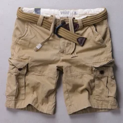 Online OUKU Men's Cargo Shorts Camo Shorts Casual Shorts Pocket Plain Camouflage Comfort Breathable Outdoor Daily Going out Fashion Casual Dark Brown Dark Khaki