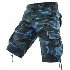Discount OUKU Men's Cargo Shorts Camo Shorts Shorts Summer Shorts Multi Pocket Flap Pocket Camo Camouflage Comfort Wearable Knee Length Outdoor Sport Daily Fashion Casual Red Purple