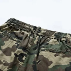 New OUKU Men's Cargo Shorts Camo Shorts Shorts Summer Shorts Drawstring Elastic Waist Multi Pocket Camouflage Camo / Camouflage Comfort Wearable Knee Length Outdoor Sport Daily Fashion Casual Blue Khaki
