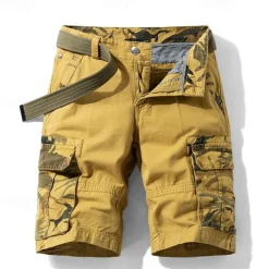 Discount OUKU Men's Cargo Shorts Camo Shorts Shorts Summer Shorts Zipper Multi Pocket Flap Pocket Plain Camo / Camouflage Comfort Wearable Knee Length Outdoor Sport Daily Fashion Casual Wine Blue