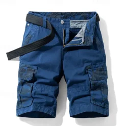 Discount OUKU Men's Cargo Shorts Camo Shorts Shorts Summer Shorts Zipper Multi Pocket Flap Pocket Plain Camo / Camouflage Comfort Wearable Knee Length Outdoor Sport Daily Fashion Casual Wine Blue