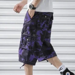 Hot OUKU Men's Cargo Shorts Camo Shorts Shorts Summer Shorts Multi Pocket Flap Pocket Camo Camouflage Comfort Wearable Knee Length Outdoor Sport Daily Fashion Casual Camouflage Red Camouflage - Army Green