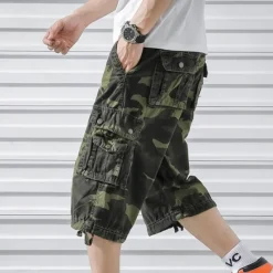 Hot OUKU Men's Cargo Shorts Camo Shorts Shorts Summer Shorts Multi Pocket Flap Pocket Camo Camouflage Comfort Wearable Knee Length Outdoor Sport Daily Fashion Casual Camouflage Red Camouflage - Army Green