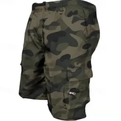 Outlet OUKU Men's Cargo Shorts Camo Shorts Hiking Shorts Multi Pocket Multiple Pockets Elastic Drawstring Design Plain Camouflage Breathable Outdoor Knee Length Casual Daily Streetwear Stylish Camouflage Black