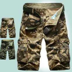 Clearance OUKU Men's Cargo Shorts Camo Shorts Shorts Hiking Shorts Zipper Multi Pocket Camouflage Daily Holiday Streetwear Stylish ArmyGreen Khaki Inelastic