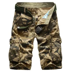 Clearance OUKU Men's Cargo Shorts Camo Shorts Shorts Hiking Shorts Zipper Multi Pocket Camouflage Daily Holiday Streetwear Stylish ArmyGreen Khaki Inelastic