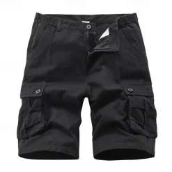 OUKU Men's Cargo Shorts Camo Shorts Shorts Summer Shorts Multi Pocket Flap Pocket Plain Camo / Camouflage Comfort Wearable Knee Length Outdoor Sport Daily Fashion Casual Camouflage khaki Black