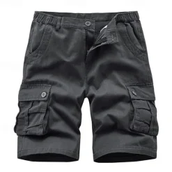OUKU Men's Cargo Shorts Camo Shorts Shorts Summer Shorts Multi Pocket Flap Pocket Plain Camo / Camouflage Comfort Wearable Knee Length Outdoor Sport Daily Fashion Casual Camouflage khaki Black