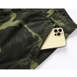 Outlet OUKU Men's Cargo Shorts Camo Shorts Shorts Hiking Shorts Leg Drawstring 6 Pocket Camouflage Comfort Outdoor Daily Going out Fashion Streetwear Army Green Blue