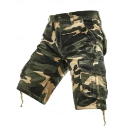 Outlet OUKU Men's Cargo Shorts Camo Shorts Shorts Summer Shorts Multi Pocket Flap Pocket Camouflage Comfort Wearable Knee Length Outdoor Sport Daily Fashion Casual Navy Blue Khaki